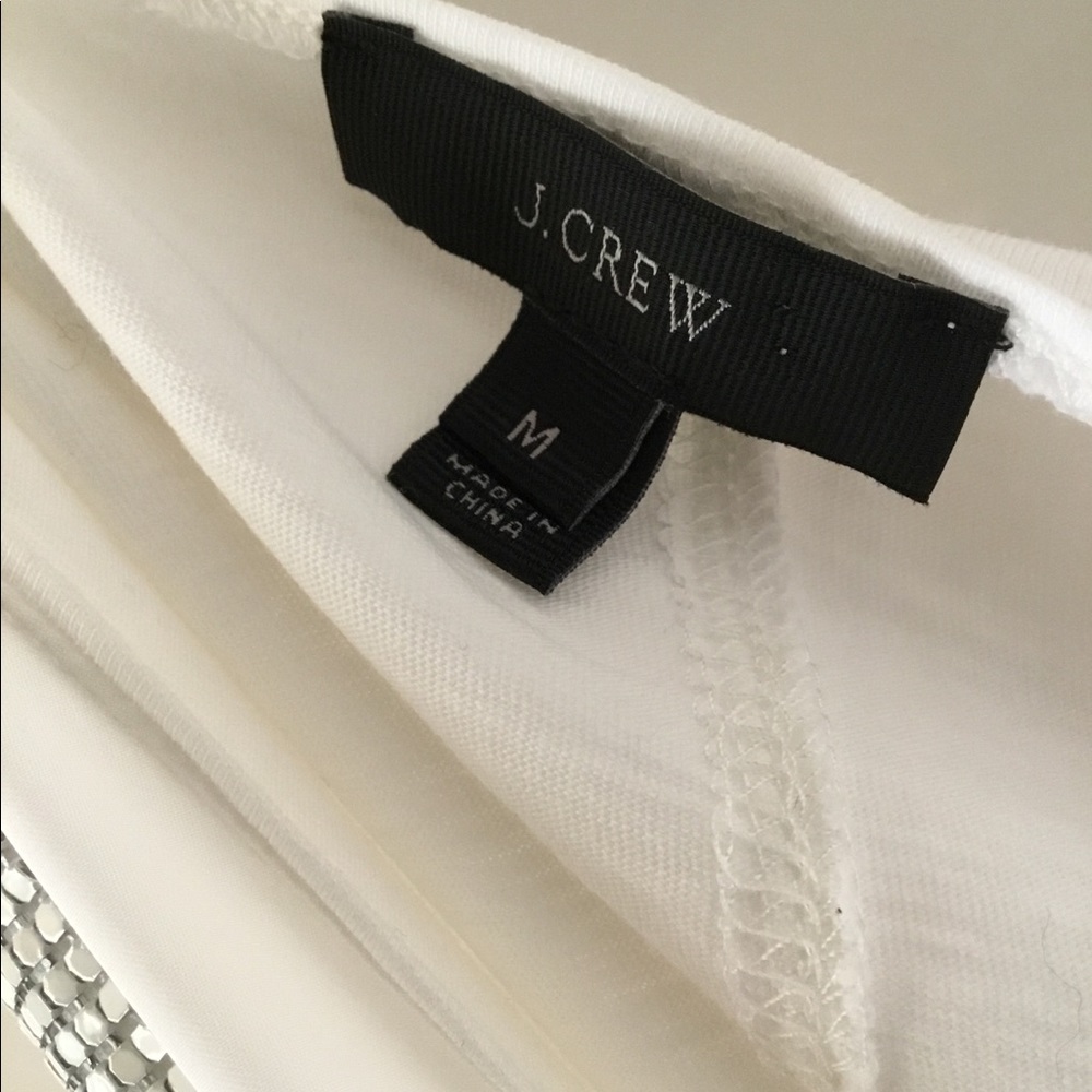 J. Crew Chainmail Stripe White Tank Top M - Picture 4 of 4